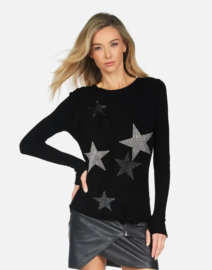 McKinley X Crystal Multi Stars Black Women039s Lauren Moshi Long Sleeve