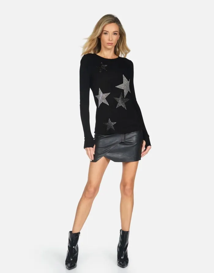 McKinley X Crystal Multi Stars Black Women039s Lauren Moshi Long Sleeve