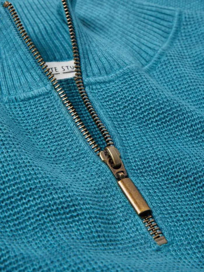 Men Attadale Funnel Neck Jumper Mid Teal White Stuff Knitwear Men Attadale Funnel Neck Jumper Mid Teal White Stuff Knitwear