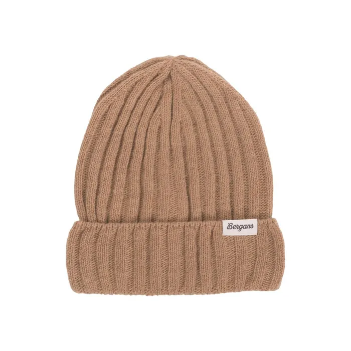 Men Bergans Of Norway Beanies And Caps Rabot Mount Rib Wool Beanie Warm Sand