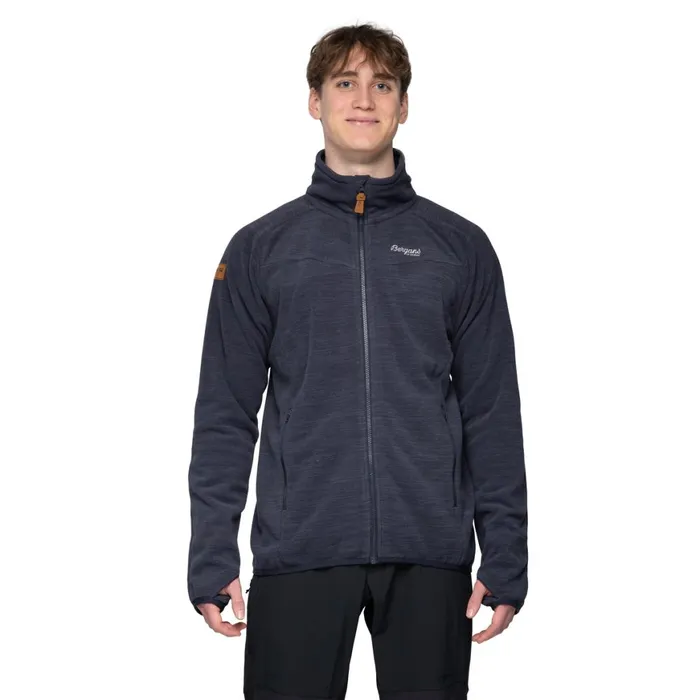 Men Bergans Of Norway Fleece Hareid Fleece Jacket Nohood Dark Navy