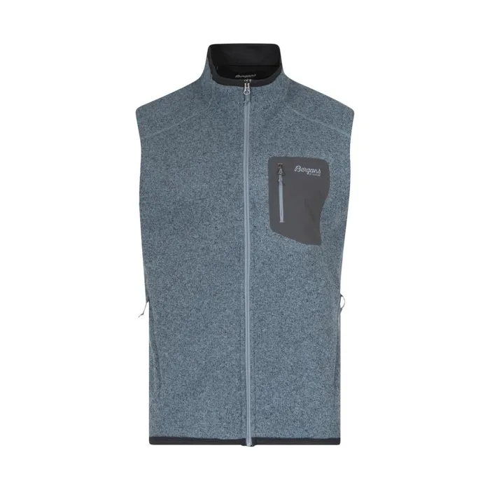 Men Bergans Of Norway Fleece Kamphaug Knitted Vest Husky Blue
