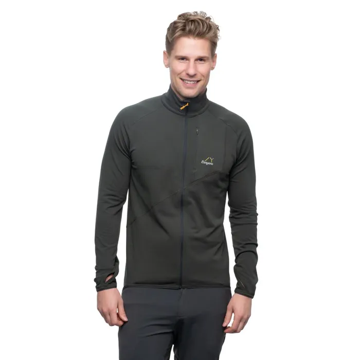 Men Bergans Of Norway Fleece Y Lightline Essence Midlayer Jacket Dark Shadow Grey