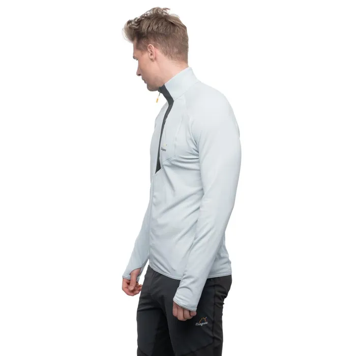Men Bergans Of Norway Fleece Y Lightline Essence Midlayer Jacket Pearl Grey