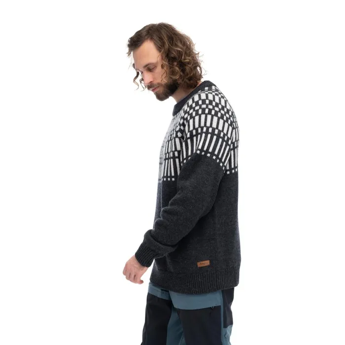 Men Bergans Of Norway Jumpers And Long Sleeves Nordmarka Merino Jumper Dark Shadow Grey Aluminium