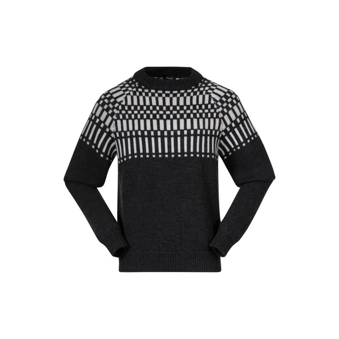 Men Bergans Of Norway Jumpers And Long Sleeves Nordmarka Merino Jumper Dark Shadow Grey Aluminium