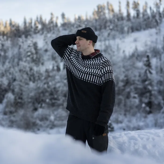 Men Bergans Of Norway Jumpers And Long Sleeves Nordmarka Merino Jumper Dark Shadow Grey Aluminium