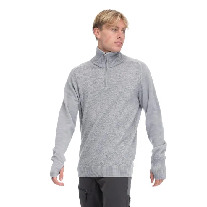 Men Bergans Of Norway Jumpers And Long Sleeves Ulriken Light Merino Jumper Magnesium Grey