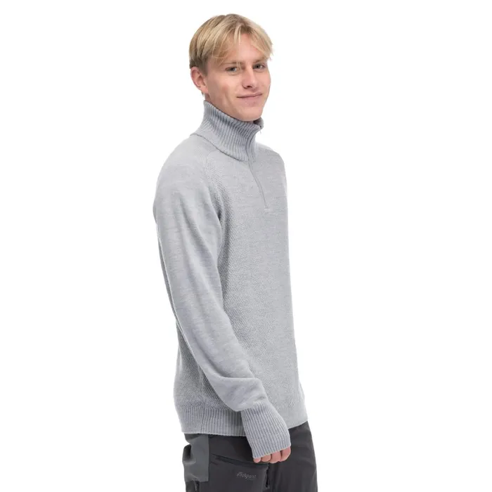 Men Bergans Of Norway Jumpers And Long Sleeves Ulriken Light Merino Jumper Magnesium Grey