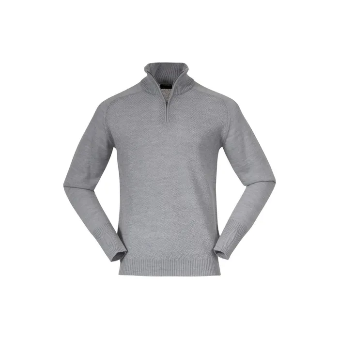 Men Bergans Of Norway Jumpers And Long Sleeves Ulriken Light Merino Jumper Magnesium Grey