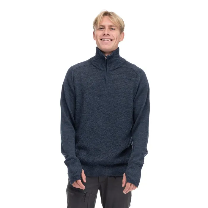 Men Bergans Of Norway Jumpers And Long Sleeves Ulriken Light Merino Jumper Orion Blue