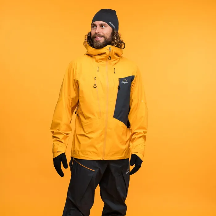 Men Bergans Of Norway Shell Jackets Y Mountainline Breathe 3l Shell Jacket Mango Yellow