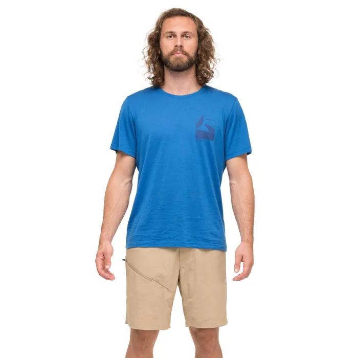 Men Bergans Of Norway TShirts Rabot Mount Wool Tee Space Blue