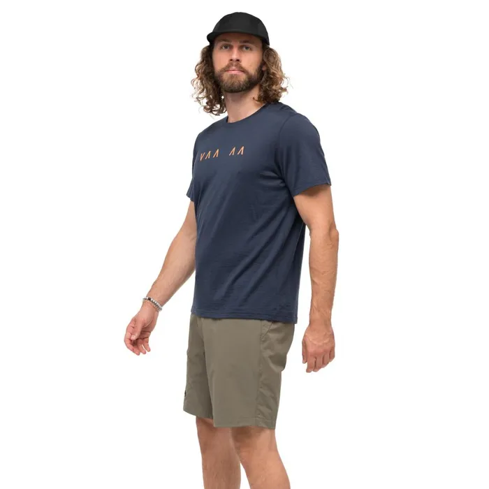 Men Bergans Of Norway TShirts Vaagaa Explore Merino Tee Navy Blue