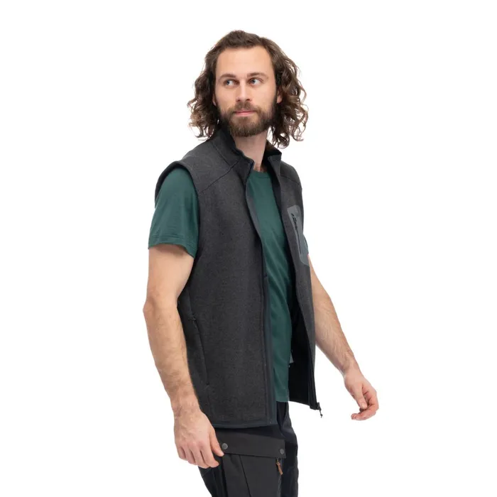 Men Bergans Of Norway Vests Kamphaug Knitted Vest Dark Shadow Grey