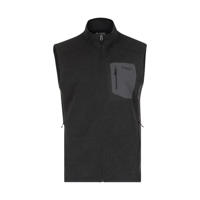Men Bergans Of Norway Vests Kamphaug Knitted Vest Dark Shadow Grey