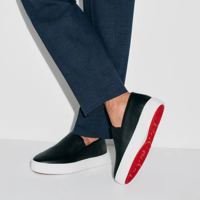 Men Boatissimo Slipon Sneakers 8211 Calf Leather 8211 Black Christian Louboutin Sneakers