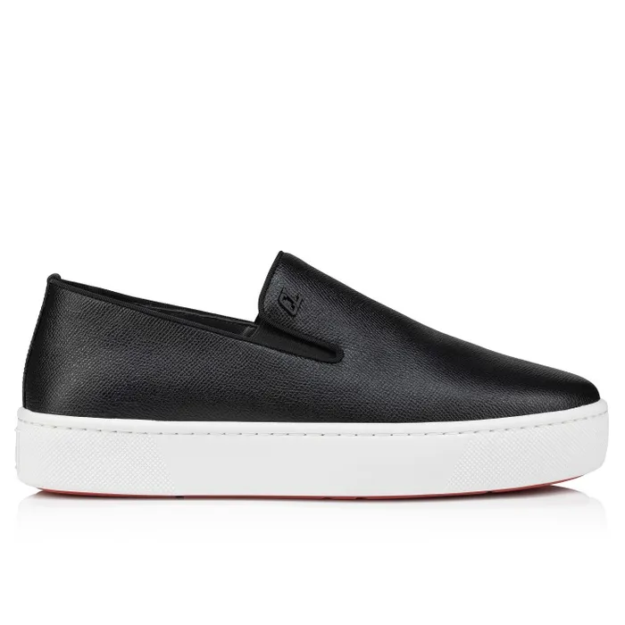 Men Boatissimo Slipon Sneakers 8211 Calf Leather 8211 Black Christian Louboutin Sneakers