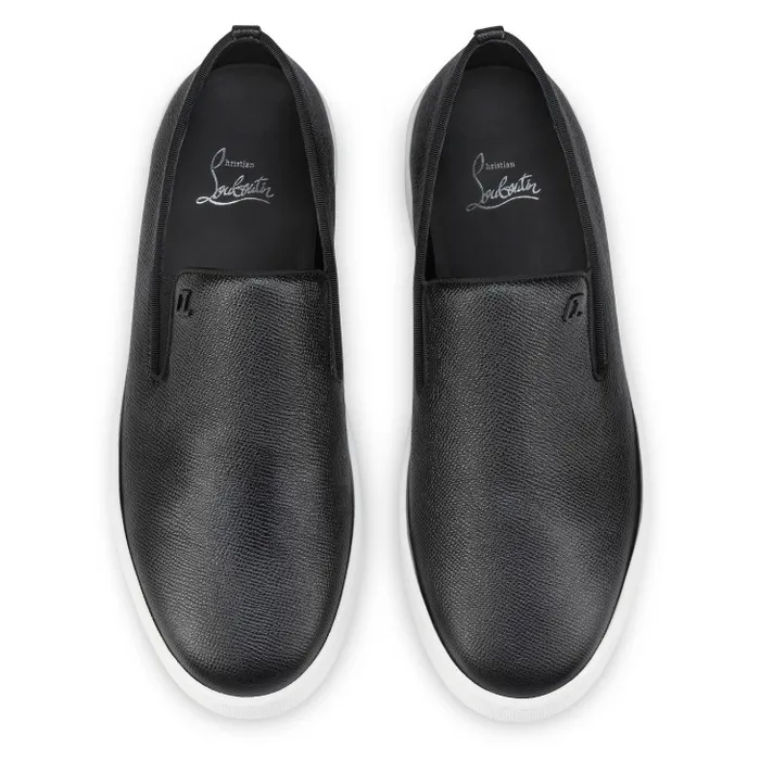 Men Boatissimo Slipon Sneakers 8211 Calf Leather 8211 Black Christian Louboutin Sneakers