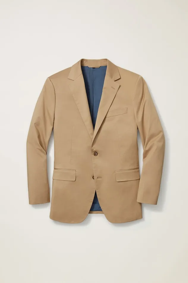 Men Bonobos Blazers and Sport Coats Italian Stretch Cotton Suit Jacket British Khaki