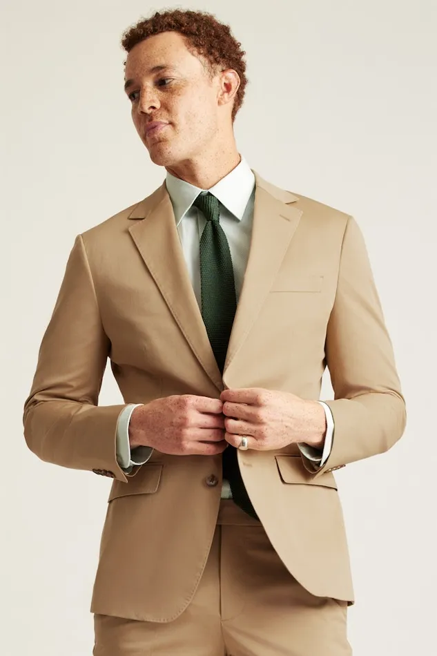Men Bonobos Blazers and Sport Coats Italian Stretch Cotton Suit Jacket British Khaki