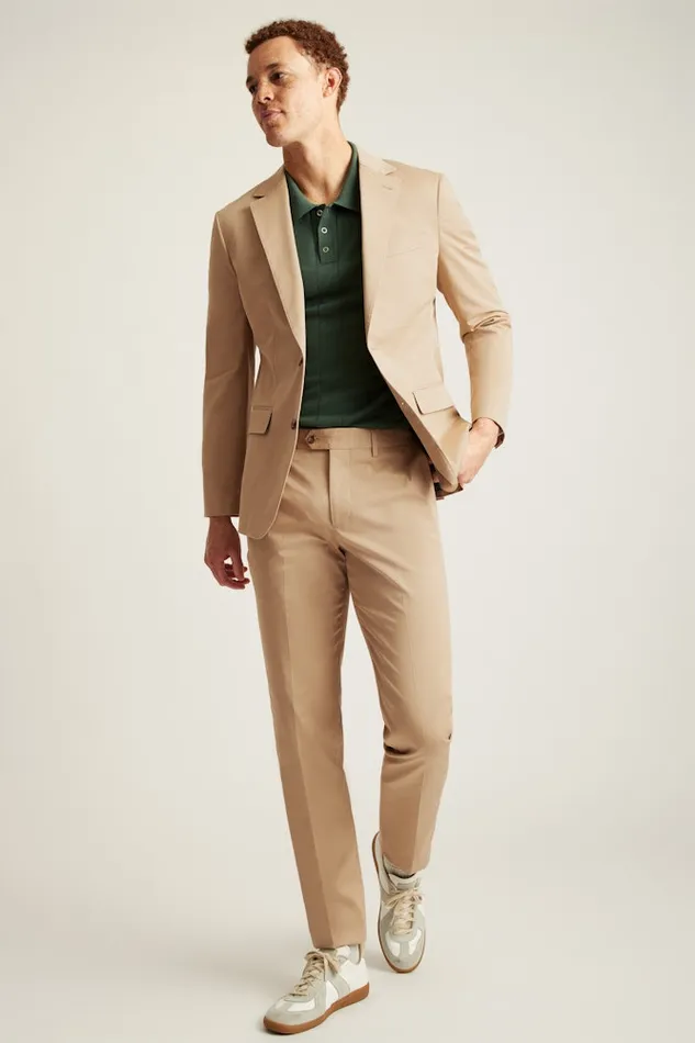 Men Bonobos Blazers and Sport Coats Italian Stretch Cotton Suit Jacket British Khaki