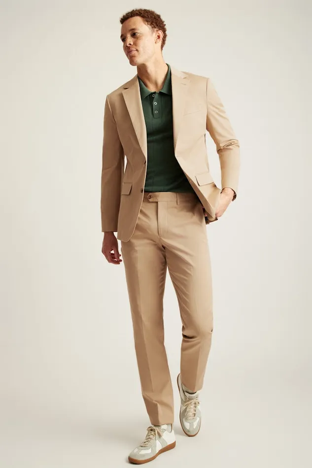 Men Bonobos Blazers and Sport Coats Italian Stretch Cotton Suit Jacket British Khaki