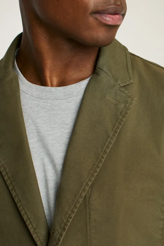 Men Bonobos Blazers and Sport Coats Jetsetter Washed Cotton Blazer Olive