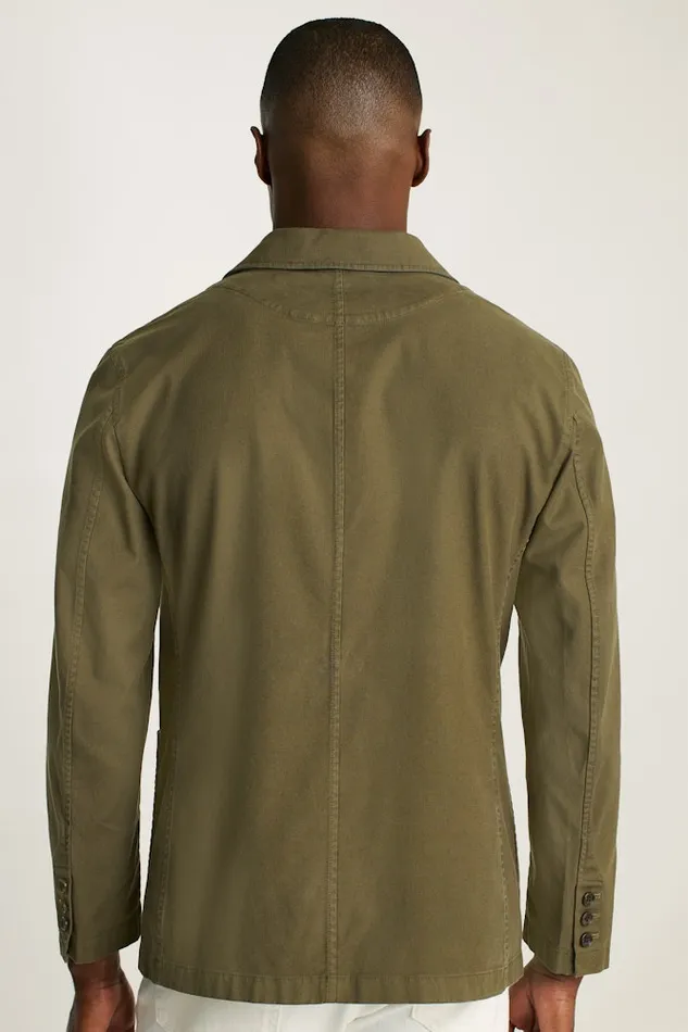 Men Bonobos Blazers and Sport Coats Jetsetter Washed Cotton Blazer Olive