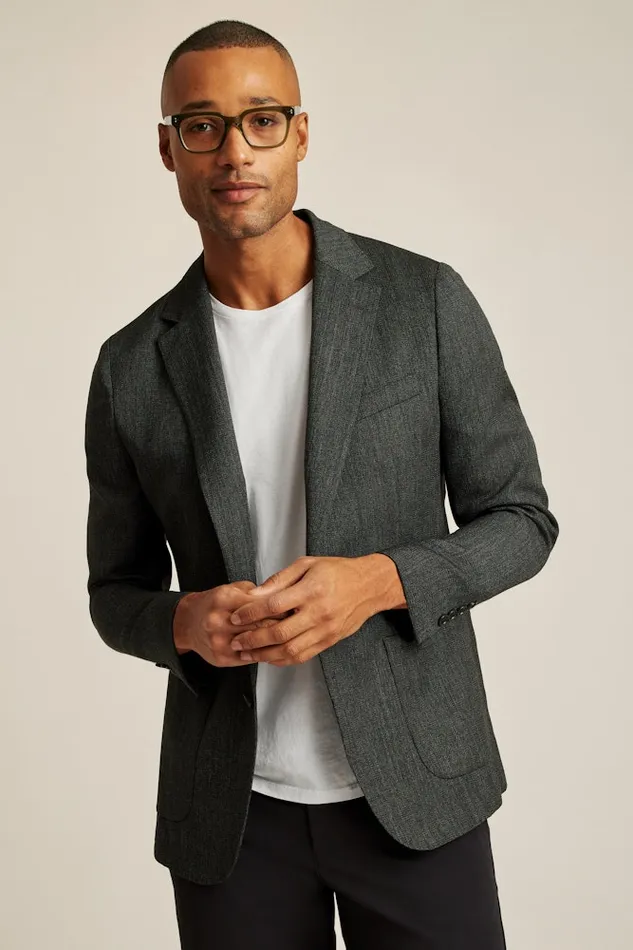 Men Bonobos Blazers and Sport Coats Unconstructed Italian Wool Blazer Charcoal