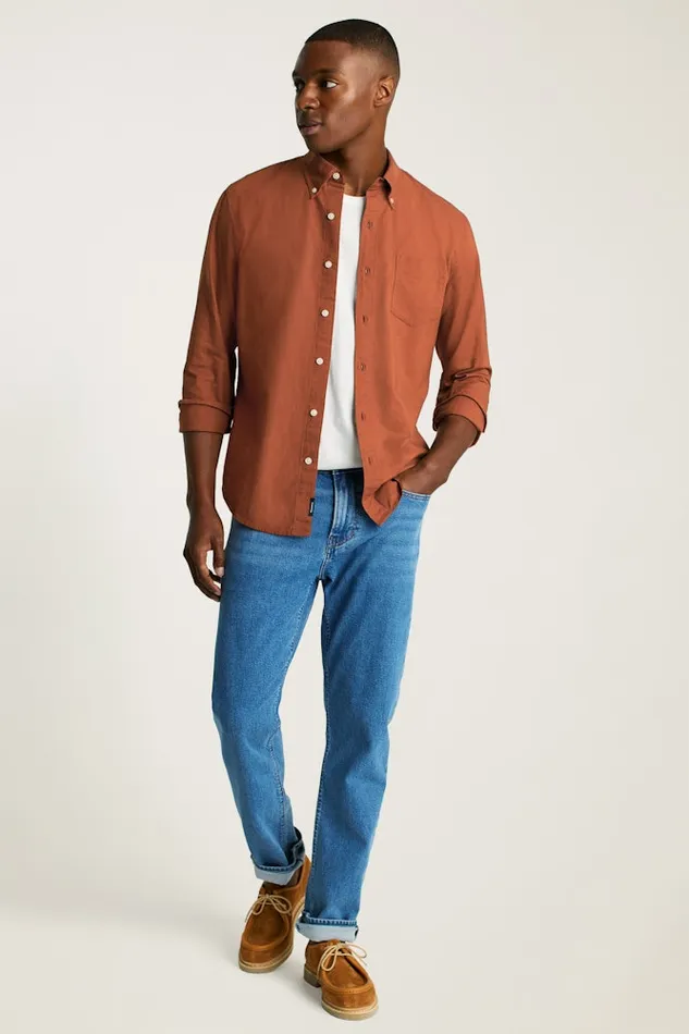 Men Bonobos Casual Shirts Everyday Oxford Shirt Classic Oxford Button Down Cinnamon