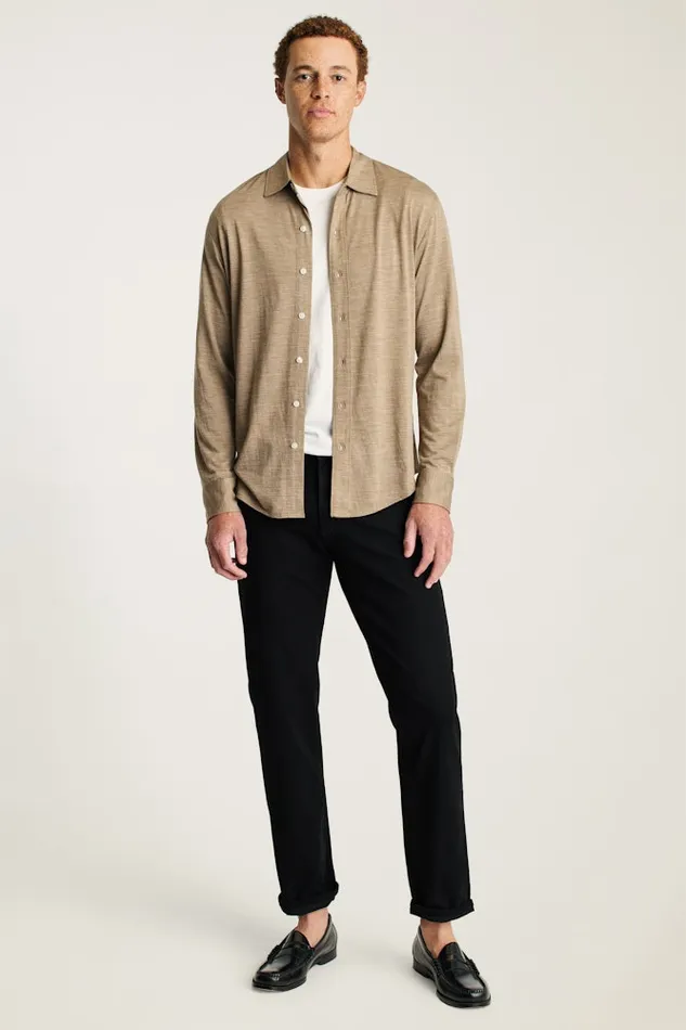 Men Bonobos Casual Shirts Performance Merino Shirt Heather Khaki