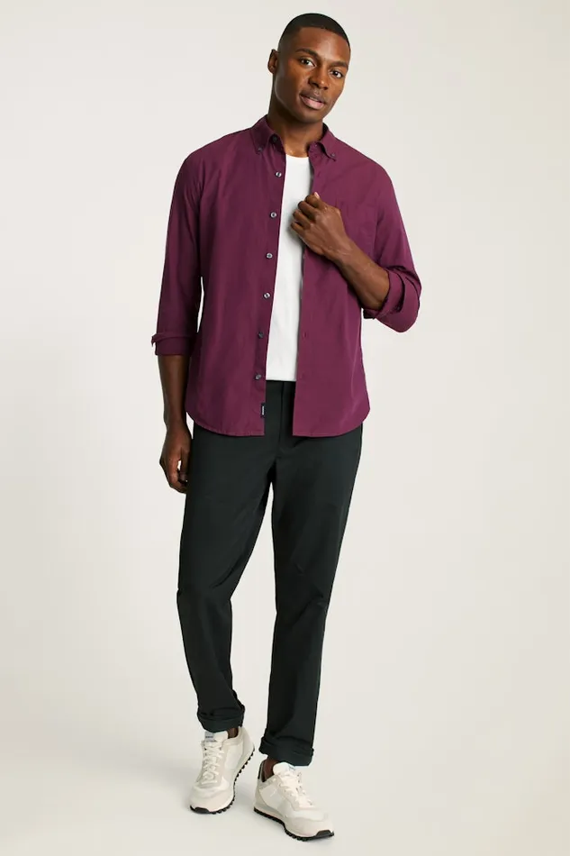 Men Bonobos Casual Shirts Stretch Everyday Shirt Bonobos Cotton Button Down Shirt Plum Melange