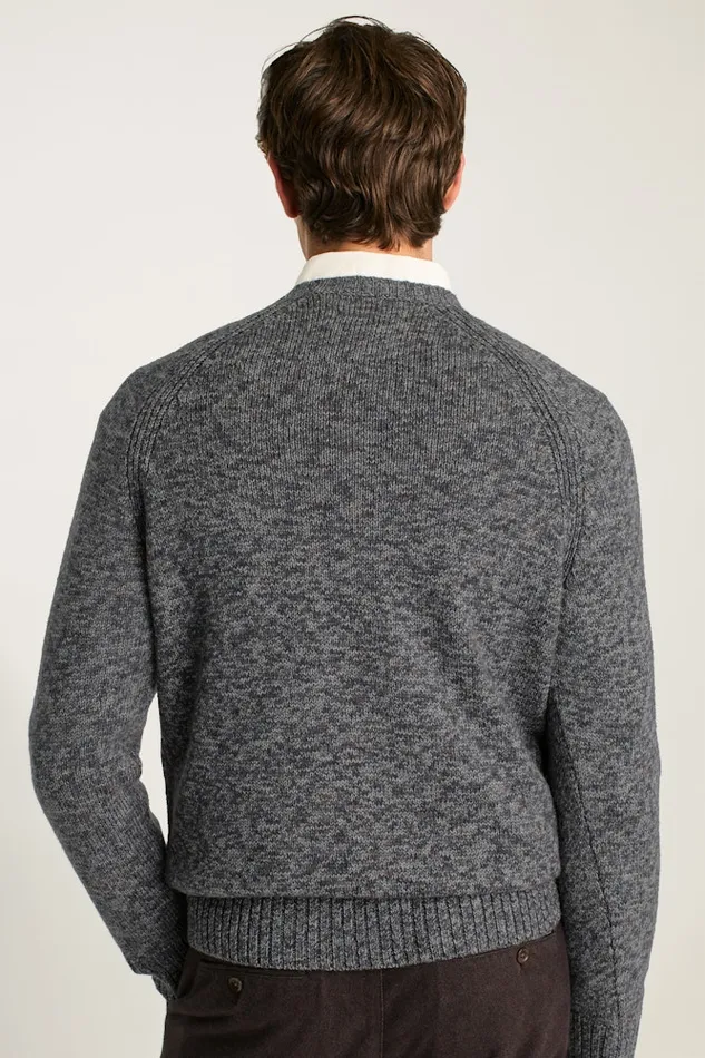 Men Bonobos Crew and VNeck Sweaters Marled Raglan Crew Neck Sweater Dark Grey Marl Men Bonobos Crew and VNeck Sweaters Marled Raglan Crew Neck Sweater Dark Grey Marl