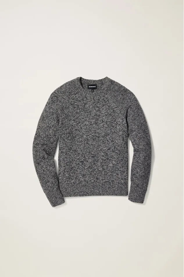 Men Bonobos Crew and VNeck Sweaters Marled Raglan Crew Neck Sweater Dark Grey Marl Men Bonobos Crew and VNeck Sweaters Marled Raglan Crew Neck Sweater Dark Grey Marl