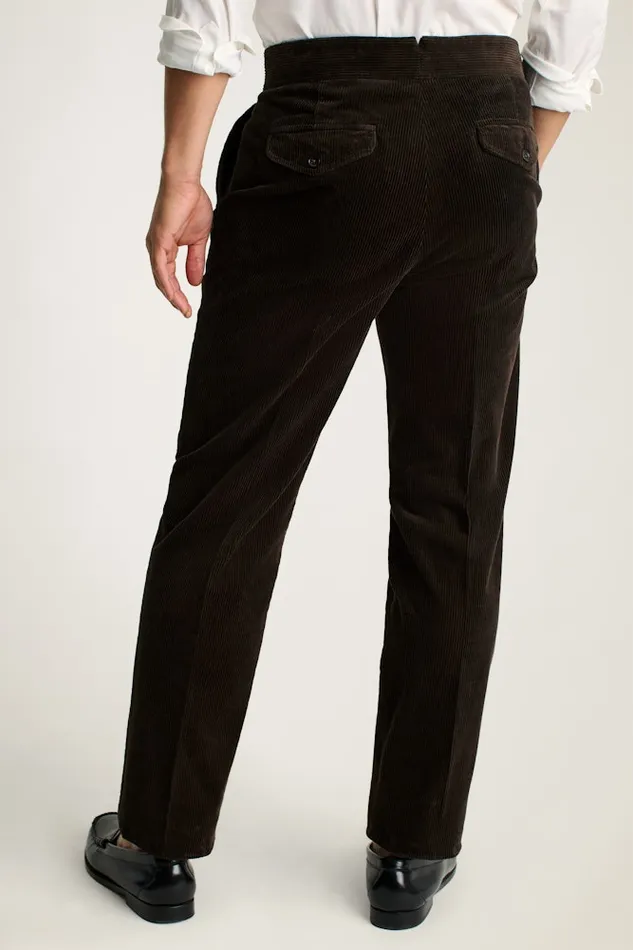 Men Bonobos Dress Pants Italian Gurkha Trouser Brown Corduroy