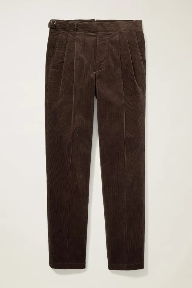 Men Bonobos Dress Pants Italian Gurkha Trouser Brown Corduroy