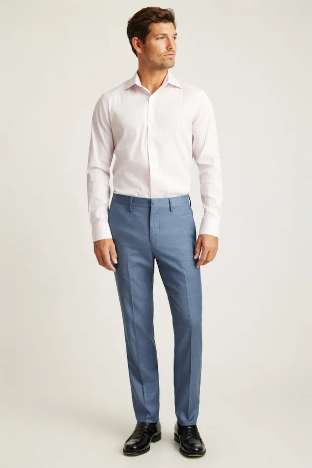 Men Bonobos Dress Pants Jetsetter Wool Dress Pant Blue White Deco Check