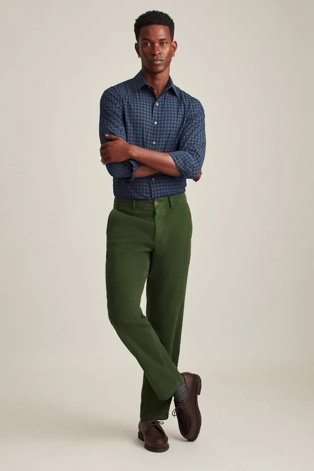 Men Bonobos Dress Pants Stretch Italian Moleskin Trouser Duffel Green