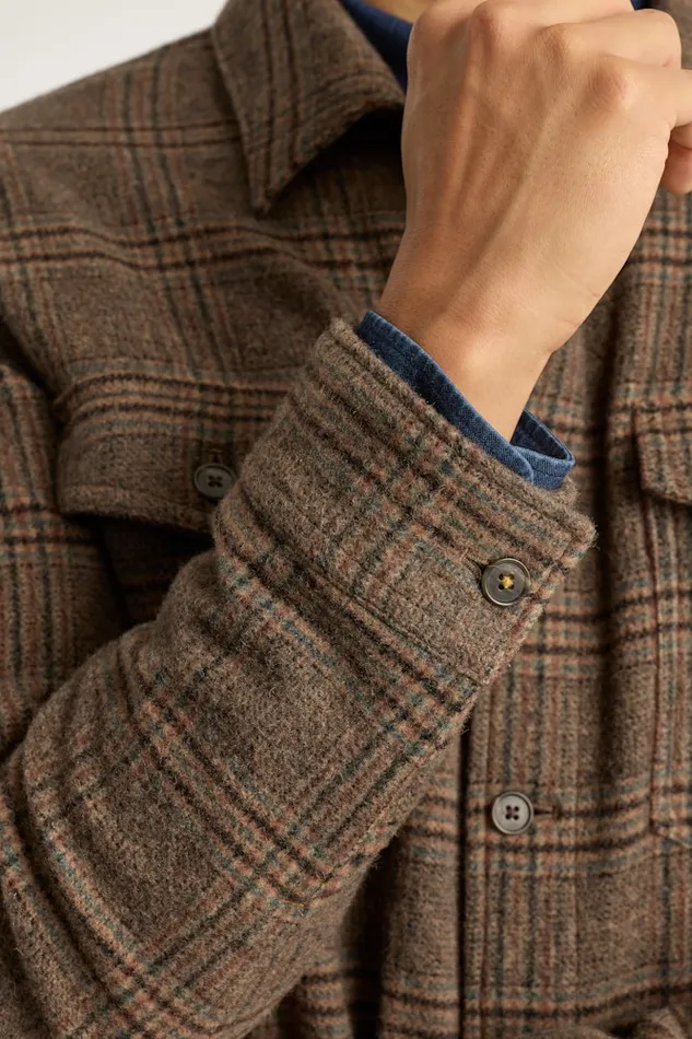 Men Bonobos Flannels and Shirt Jackets Italian Wool Jacket Khaki Brown Windowpane Men Bonobos Flannels and Shirt Jackets Italian Wool Jacket Khaki Brown Windowpane