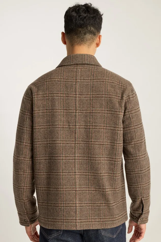 Men Bonobos Flannels and Shirt Jackets Italian Wool Jacket Khaki Brown Windowpane Men Bonobos Flannels and Shirt Jackets Italian Wool Jacket Khaki Brown Windowpane