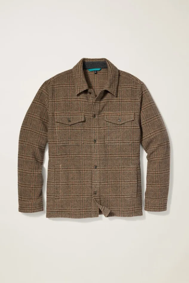 Men Bonobos Flannels and Shirt Jackets Italian Wool Jacket Khaki Brown Windowpane Men Bonobos Flannels and Shirt Jackets Italian Wool Jacket Khaki Brown Windowpane