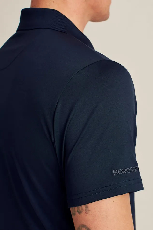 Men Bonobos Golf Polos and Tops The Performance Golf Polo Shirt Solid and Striped Navy