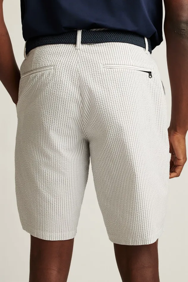 Men Bonobos Golf Shorts Performance Seersucker Golf Short Grey And White Stripe