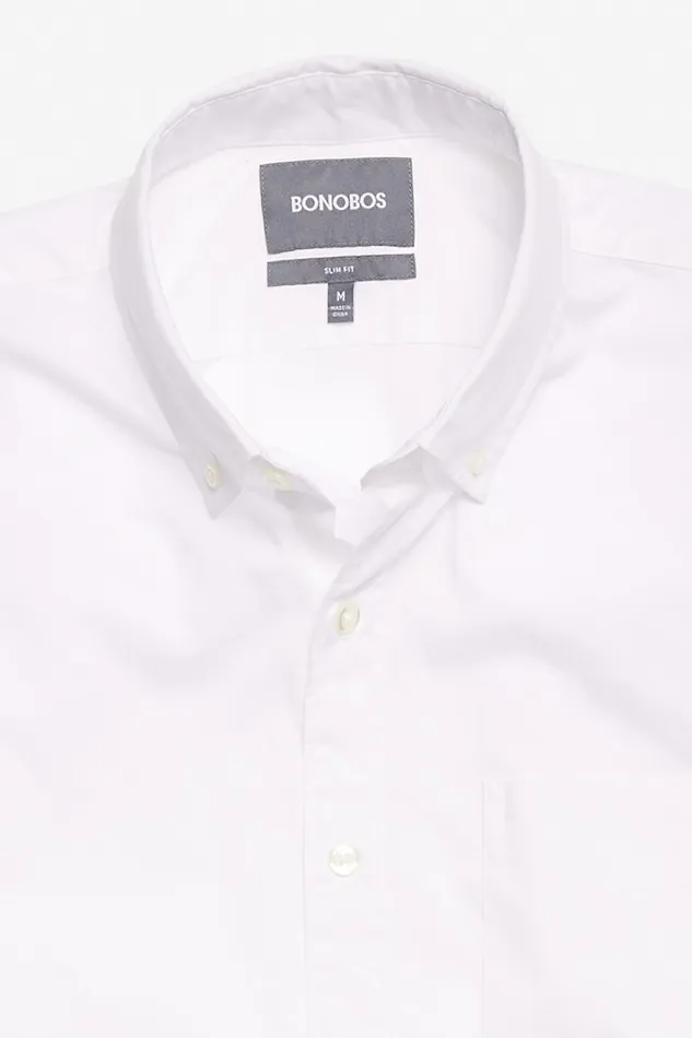 Men Bonobos Short Sleeve Shirts Riviera Short Sleeve Shirt Solid White