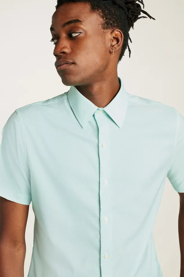 Men Bonobos Short Sleeve Shirts Tech Short Sleeve Shirt Pale Green Micro Geo Men Bonobos Short Sleeve Shirts Tech Short Sleeve Shirt Pale Green Micro Geo