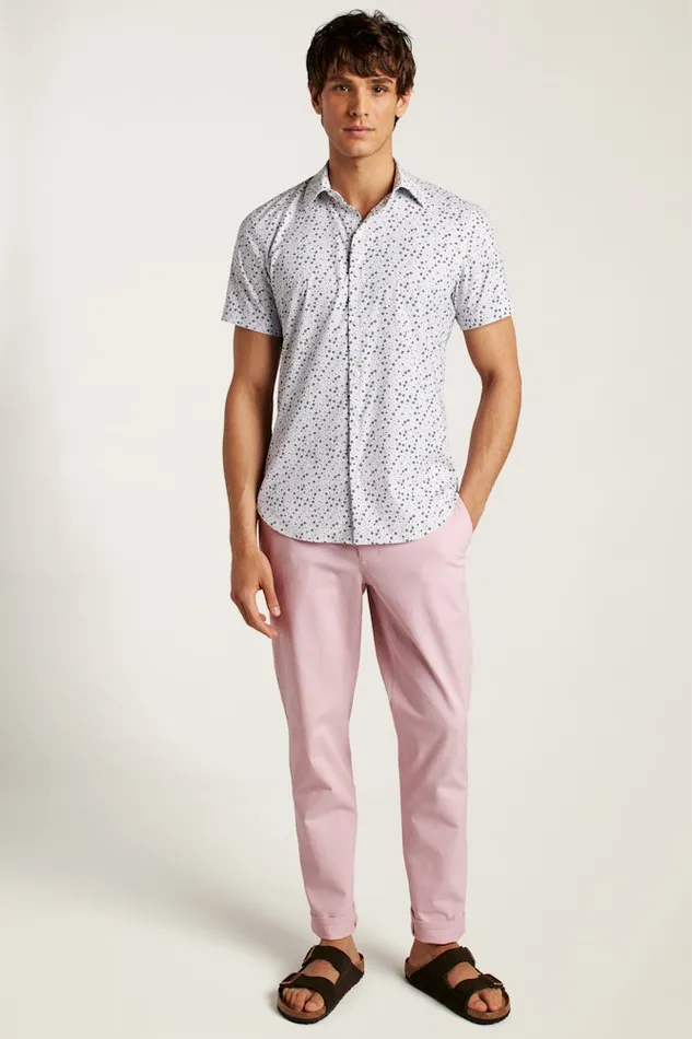 Men Bonobos Short Sleeve Shirts Tech Short Sleeve Shirt Purple Punch Peyton Floral