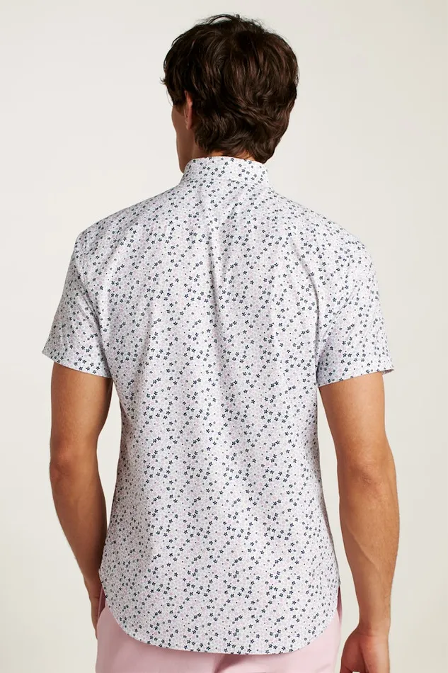Men Bonobos Short Sleeve Shirts Tech Short Sleeve Shirt Purple Punch Peyton Floral