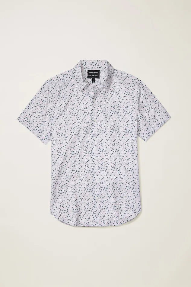 Men Bonobos Short Sleeve Shirts Tech Short Sleeve Shirt Purple Punch Peyton Floral