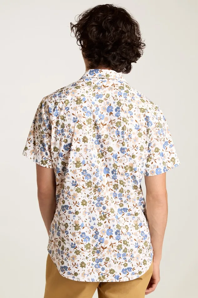 Men Bonobos Short Sleeve Shirts Tech Short Sleeve Shirt White Regal Floral